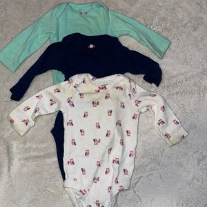 Set of three long sleeve onesies size 3 months